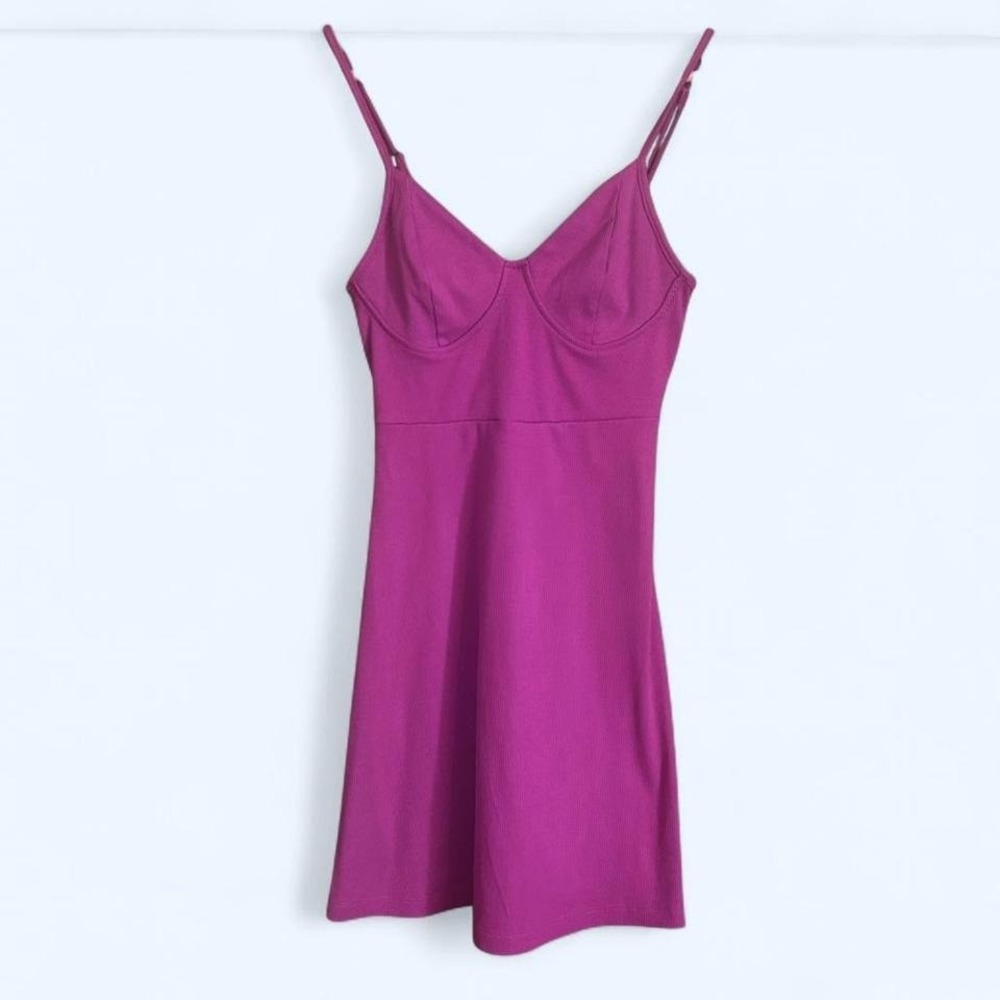 Mini Dress Ribbed Magenta Pink S Wild Fable